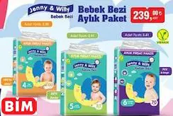 JENNY & WİLLY BEBEK BEZİ AYLIK PAKET